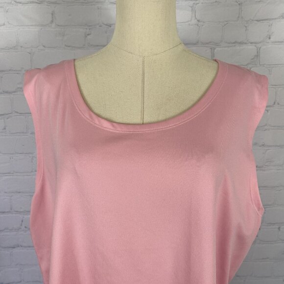 ⭐ 3/$15 Susan Graver Style XL Pink Sleeveless Tank Top 90% Polyester 10% Spandex - Picture 3 of 5